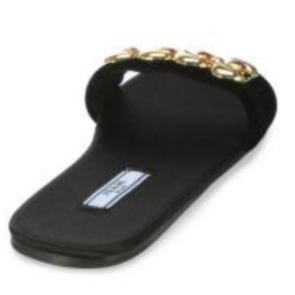 New PRADA Jeweled Velvet Sandals / Slides  $750 w/ Gold & Jewels - Picture 12 of 15